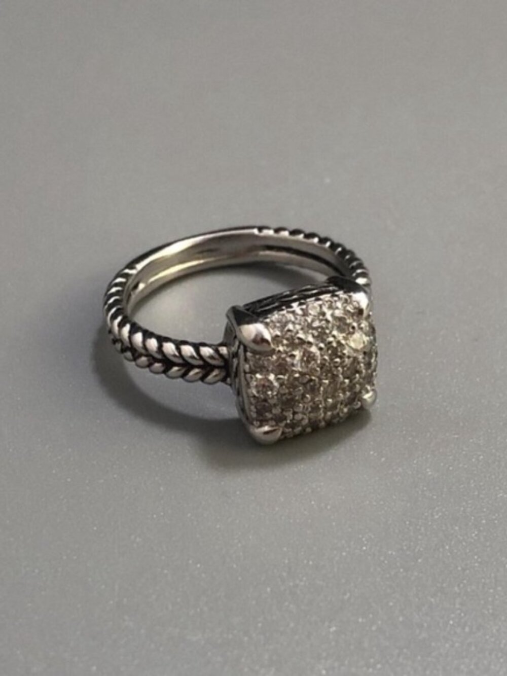 David Yurman Elegant Silver and Gold Women's Ring sz8